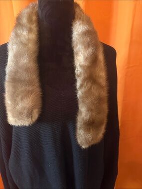 Vintage Light Brown Mink Fur Collar Scarf